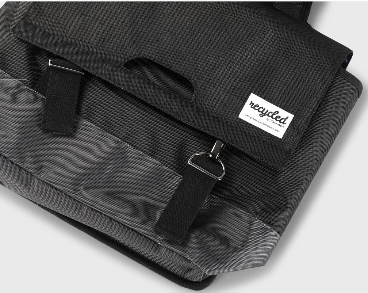 Urban Proof Fietstas Dubbel 40L Recycled Zwart Gri-Zwart/Grijs - Afbeelding 9