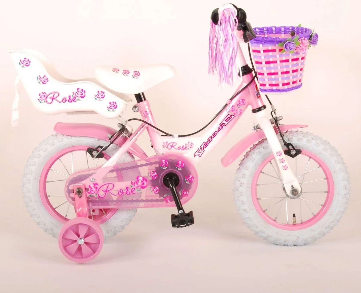Volare Rose Kinderfiets - Meisjes - 12 Inch - Roze - 2 Handremmen - Afbeelding 11