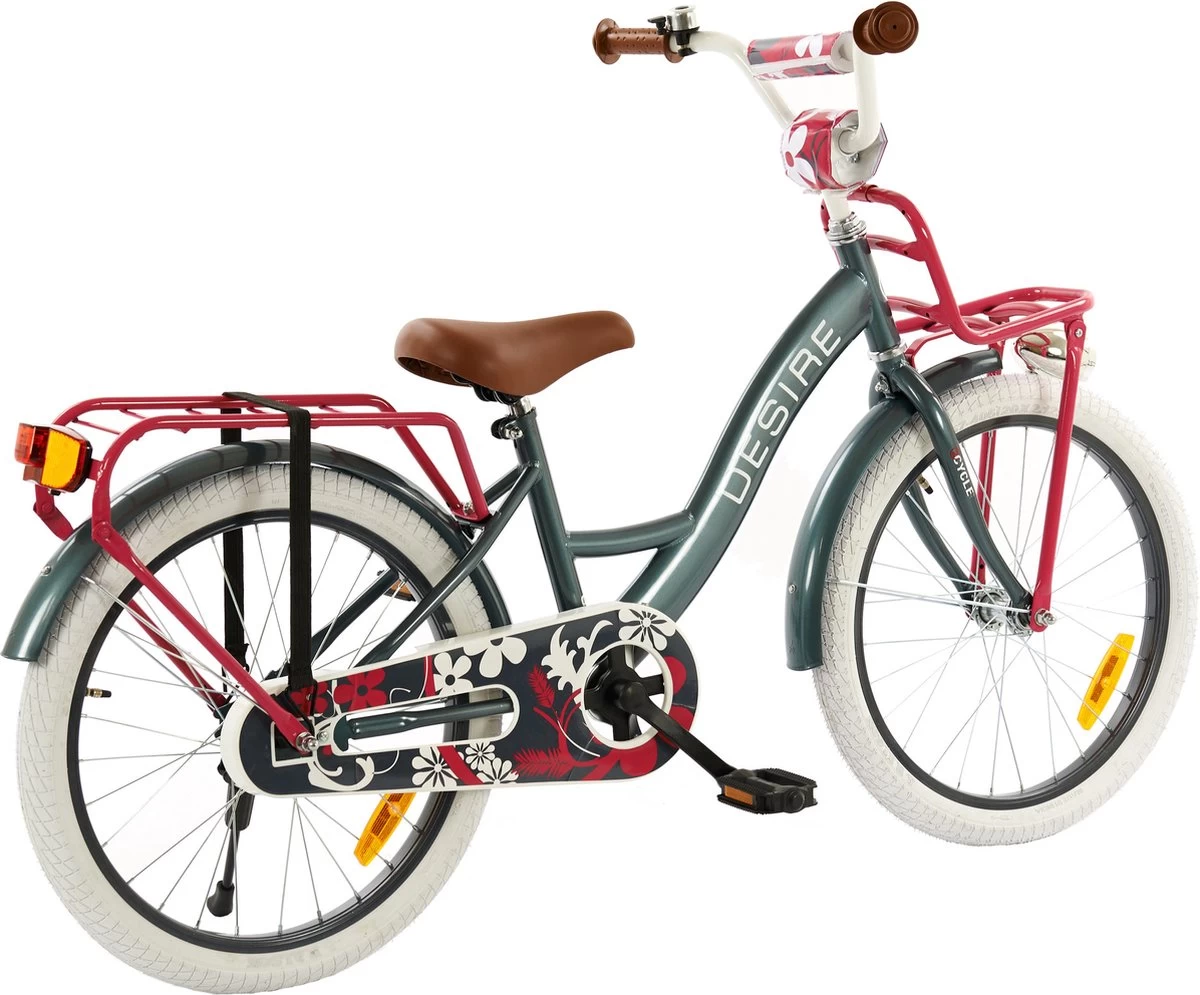 2Cycle Desire Kinderfiets - 20 Inch - Voordrager -Grijs-Roze - Meisjesfiets - Afbeelding 6