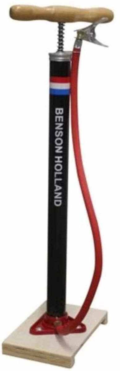 Benson Nederlandse Klassieke Fietspomp - Houten Voetplaat - Max Druk 3 Bar - Afbeelding 2
