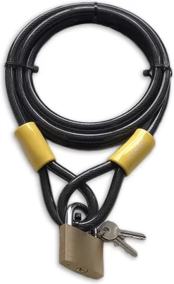 Lynx Kabelslot 2.5 Meter Lang | ø10mm X 250cm | Staalkabel Met Lussen En Hangslot | Slot Tuinmeubelen Terras Bootslot