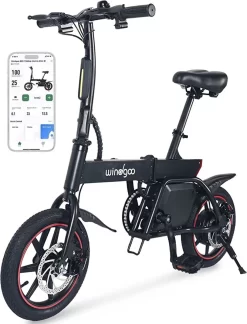 Windgoo B20 V2 - Smart E Bike - APP IOS Android - Elektrische Vouwfiets Zonder Gashandel - 250W - 14 Inch - 25 KM/H - Zwart
