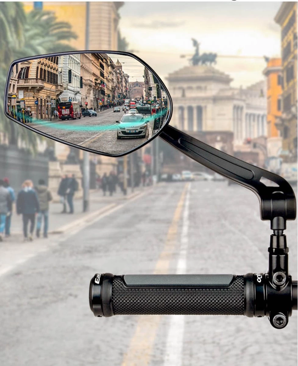 EasyDo Fietsspiegel Ebike Incl Grote Kijkhoek - Achteruitkijkspiegel - Links - 360º Verstelbaar - Multifunctioneel - Incl Inbussleutel - Afbeelding 4